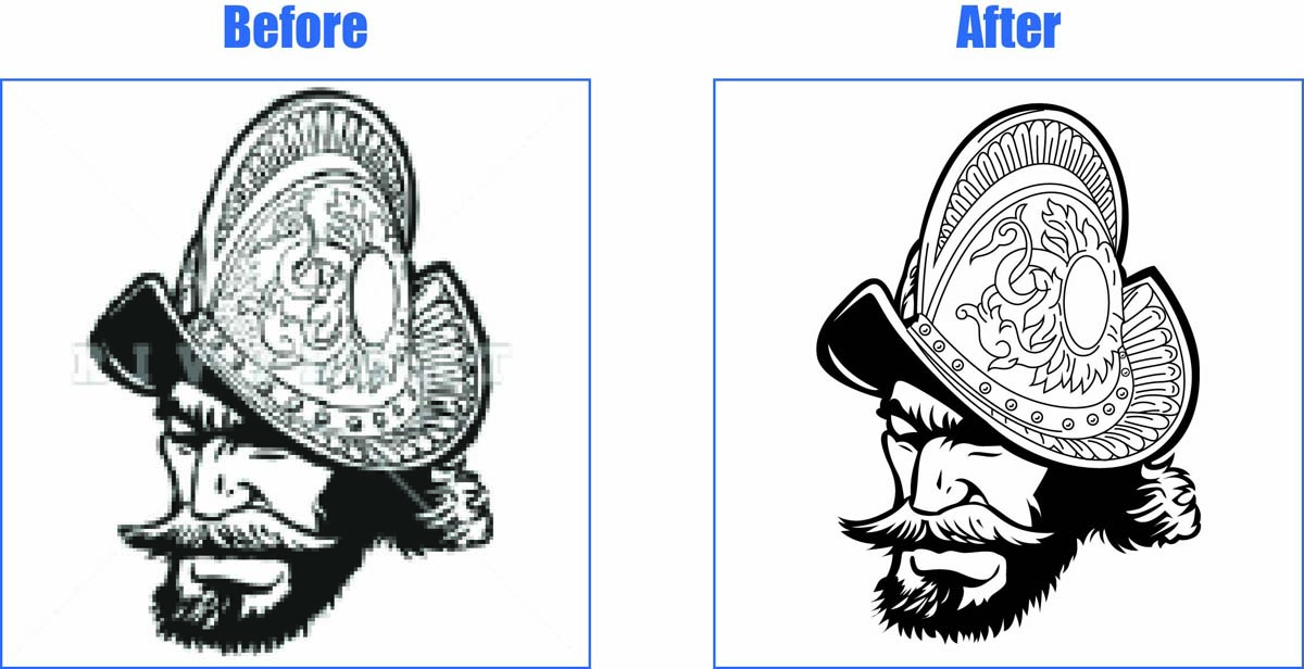 Redraw Sample 1 — Musketeer vector conversion