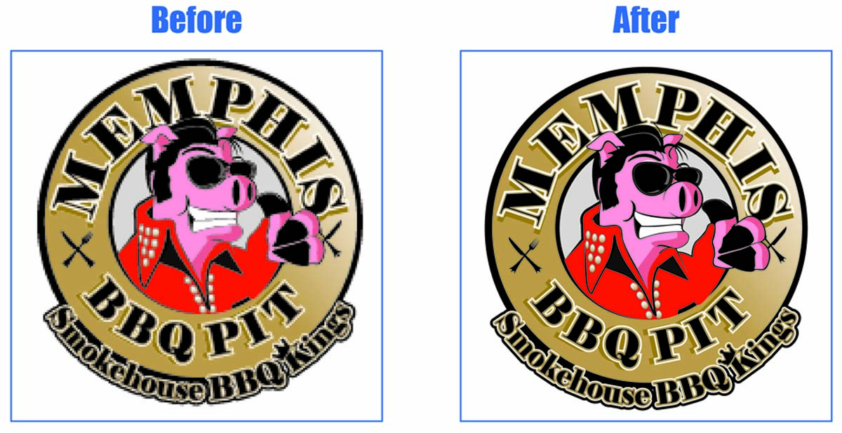 Redraw Sample 4 — Memphis BBQ Pit logo